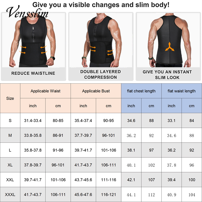 Men Neoprene Sauna Zipper Wais - Crossfit Weight Vest recensione e prezzo