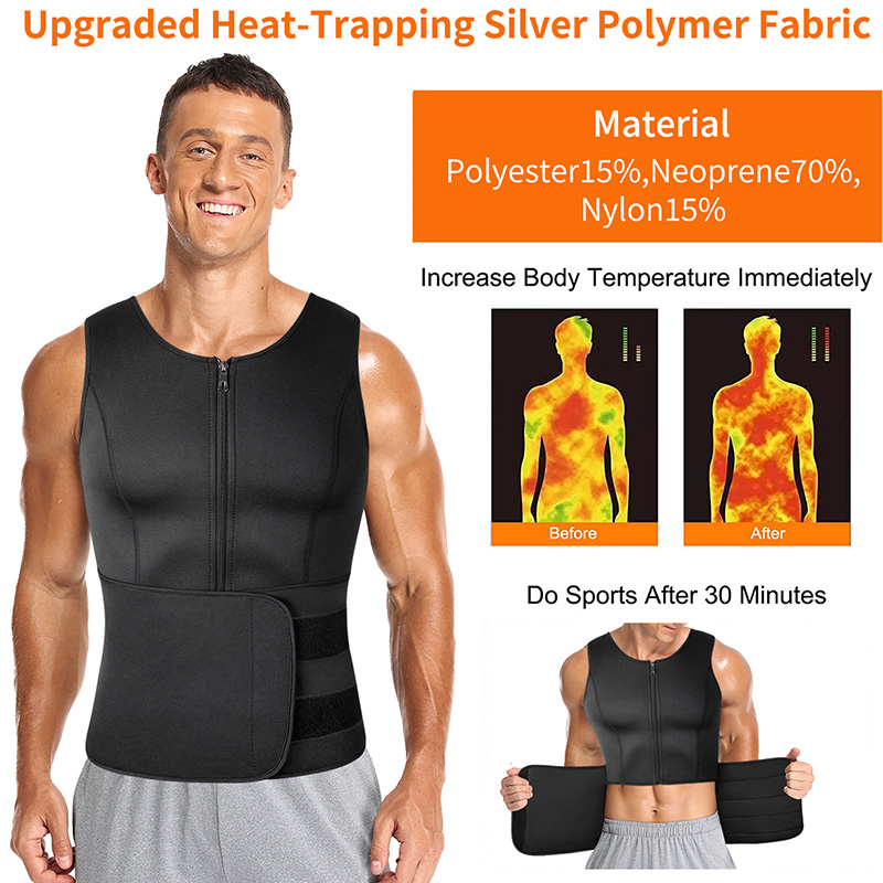 Men Neoprene Sauna Zipper Wais - Crossfit Weight Vest recensione e prezzo