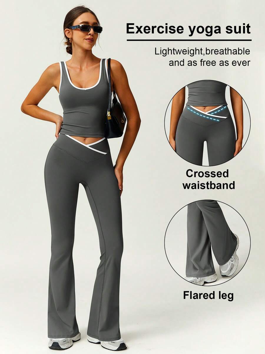 Women 2pcs Sports Vest And Fla - Crossfit Vest recensione e prezzo
